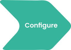 Green arrow head with 'configure' written on it Green arrow head with 'configure' written on it